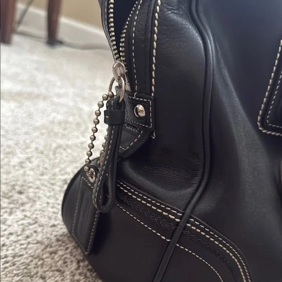 Coach Black Leather soho satchel large - Picture 4 of 7